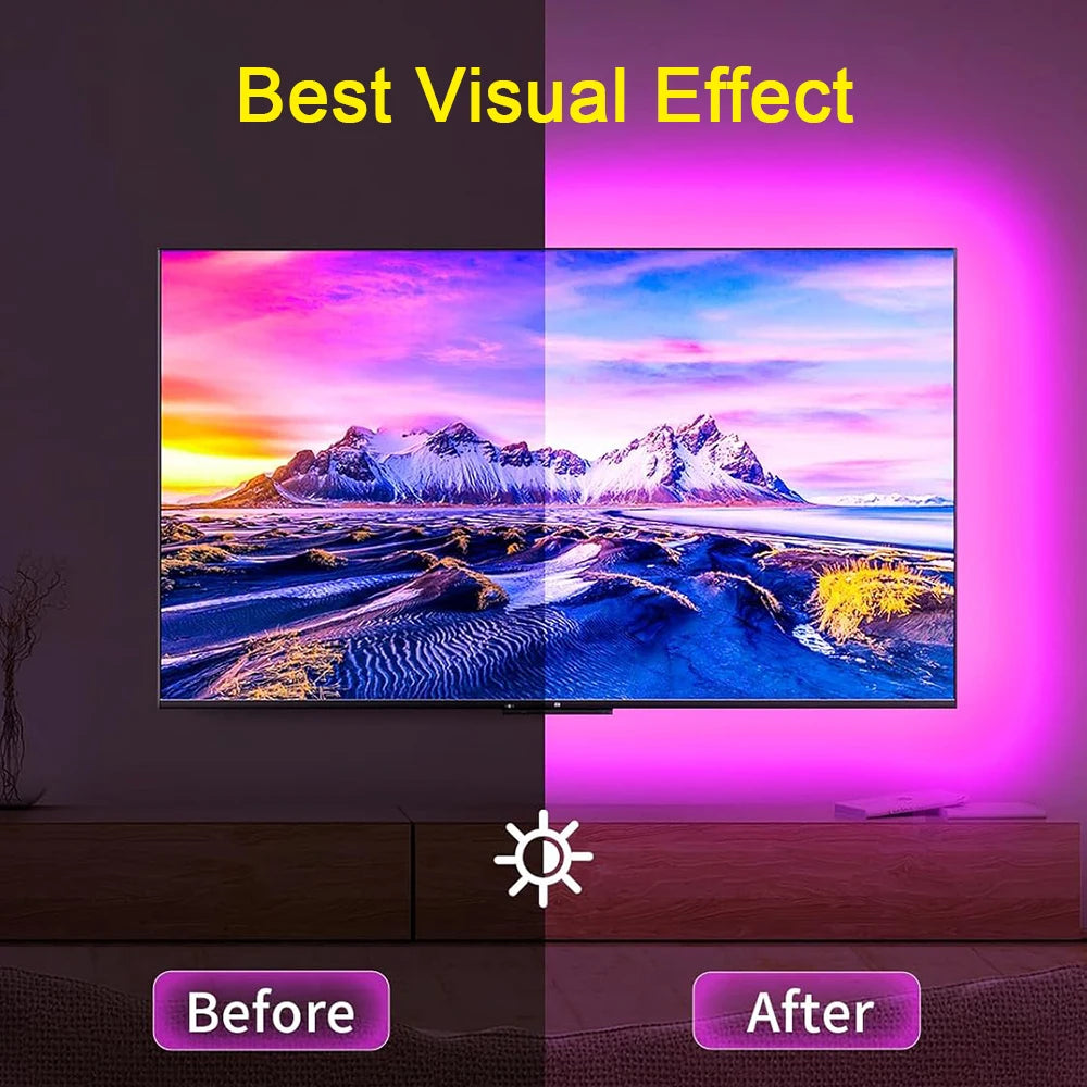 RGB Led TV Lights Led for TV RGB LED Strip Lights Tape Flexible Ribbon for TV Backlight Room Gaming Party Decoration