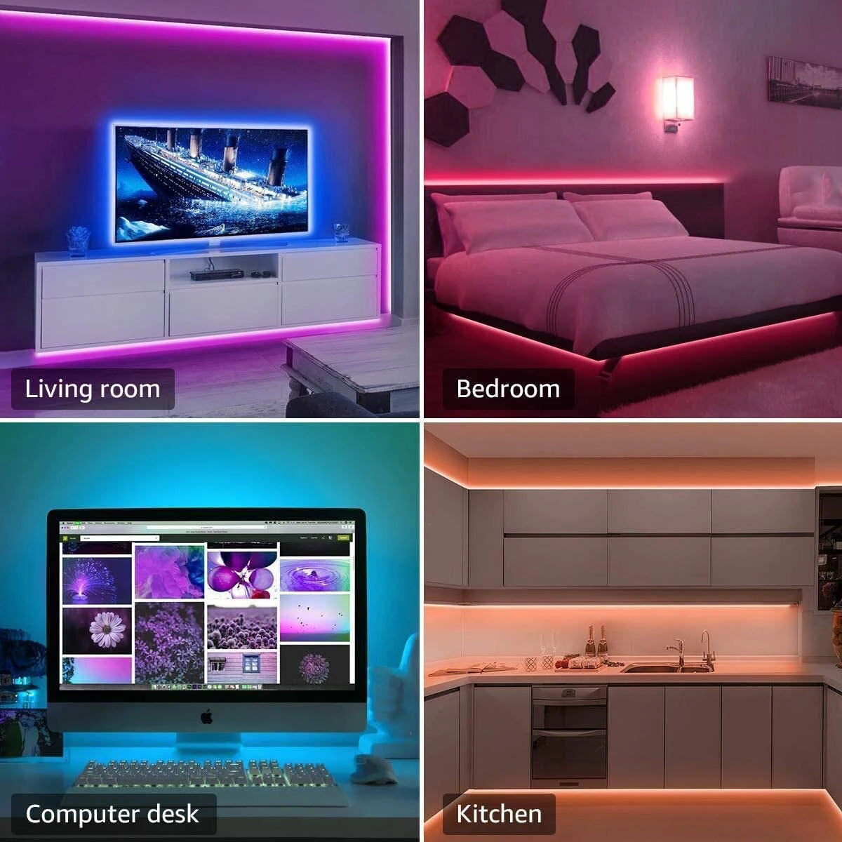 RGB Led TV Lights Led for TV RGB LED Strip Lights Tape Flexible Ribbon for TV Backlight Room Gaming Party Decoration